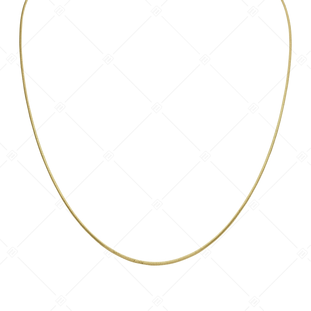 BALCANO - Square Snake / Nemesacél szögletes kígyólánc típusú nyaklánc 18K arany bevonattal - 1 mm (341340BC88)