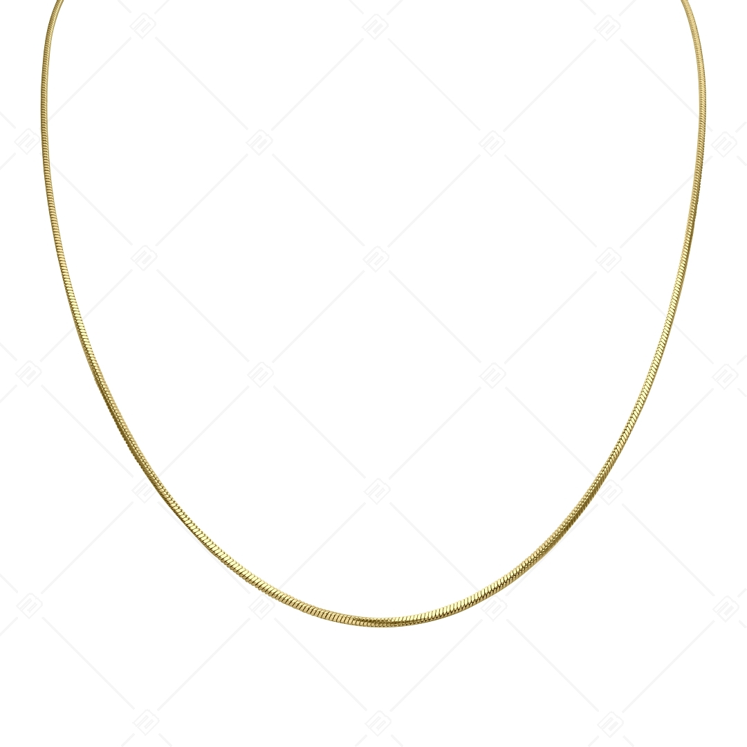BALCANO - Square Snake / Nemesacél szögletes kígyólánc típusú nyaklánc 18K arany bevonattal - 1,2 mm (341341BC88)