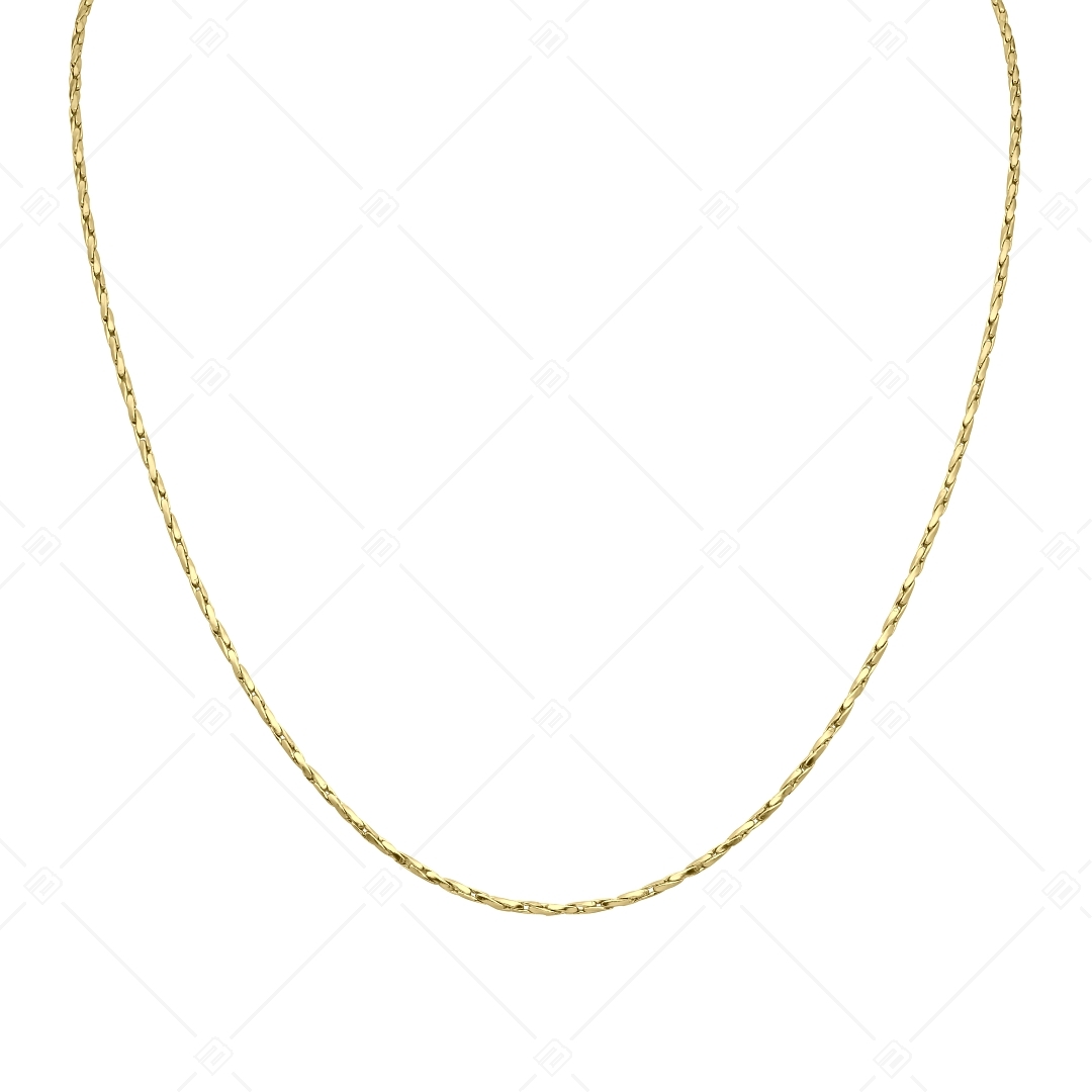 BALCANO - Twisted Cobra / Nemesacél csavart kobra lánc típusú nyaklánc 18K arany bevonattal - 1,35 mm (341361BC88)
