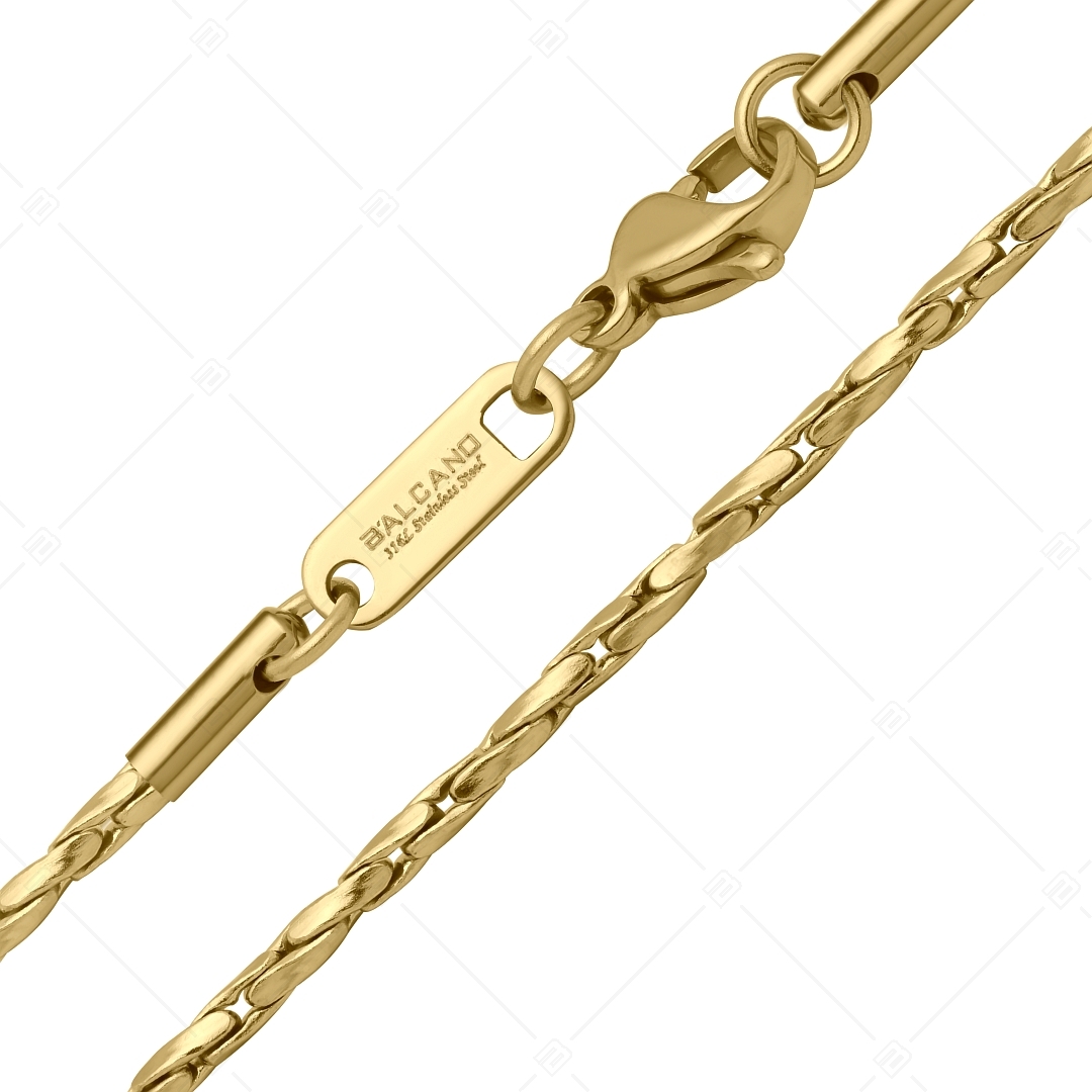 BALCANO - Twisted Cobra / Nemesacél csavart kobra lánc típusú nyaklánc 18K arany bevonattal - 1,8 mm (341362BC88)