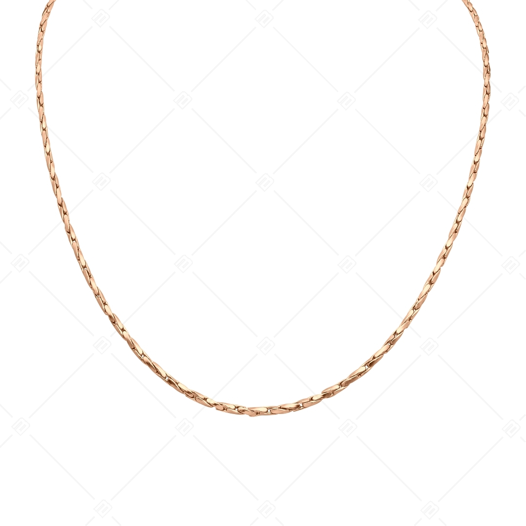BALCANO - Twisted Cobra / Nemesacél csavart kobra lánc típusú nyaklánc 18K rozé arany bevonattal - 1,8 mm (341362BC96)