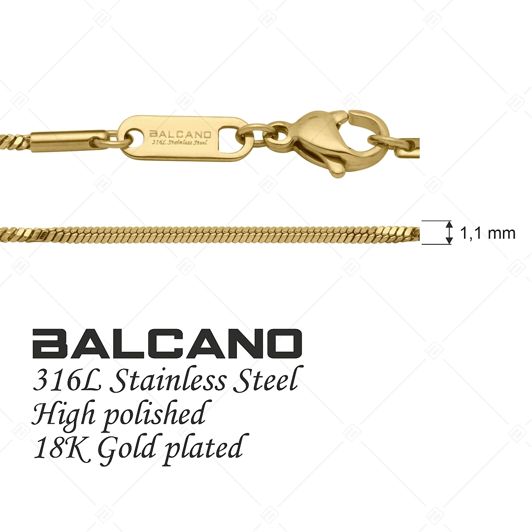 BALCANO - Fancy / Nemesacél fantázia nyaklánc 18K arany bevonattal - 1,1 mm (341370BC88)
