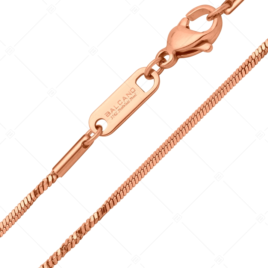 BALCANO - Fancy / Nemesacél fantázia nyaklánc 18K rozé arany bevonattal - 1,1 mm (341370BC96)