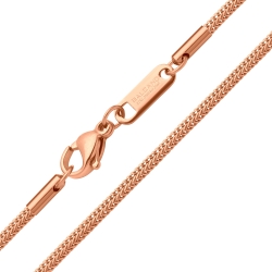 BALCANO - Foxtail / Nemesacél rókafark típusú nyaklánc 18K rozé arany bevonattal - 1,5 mm