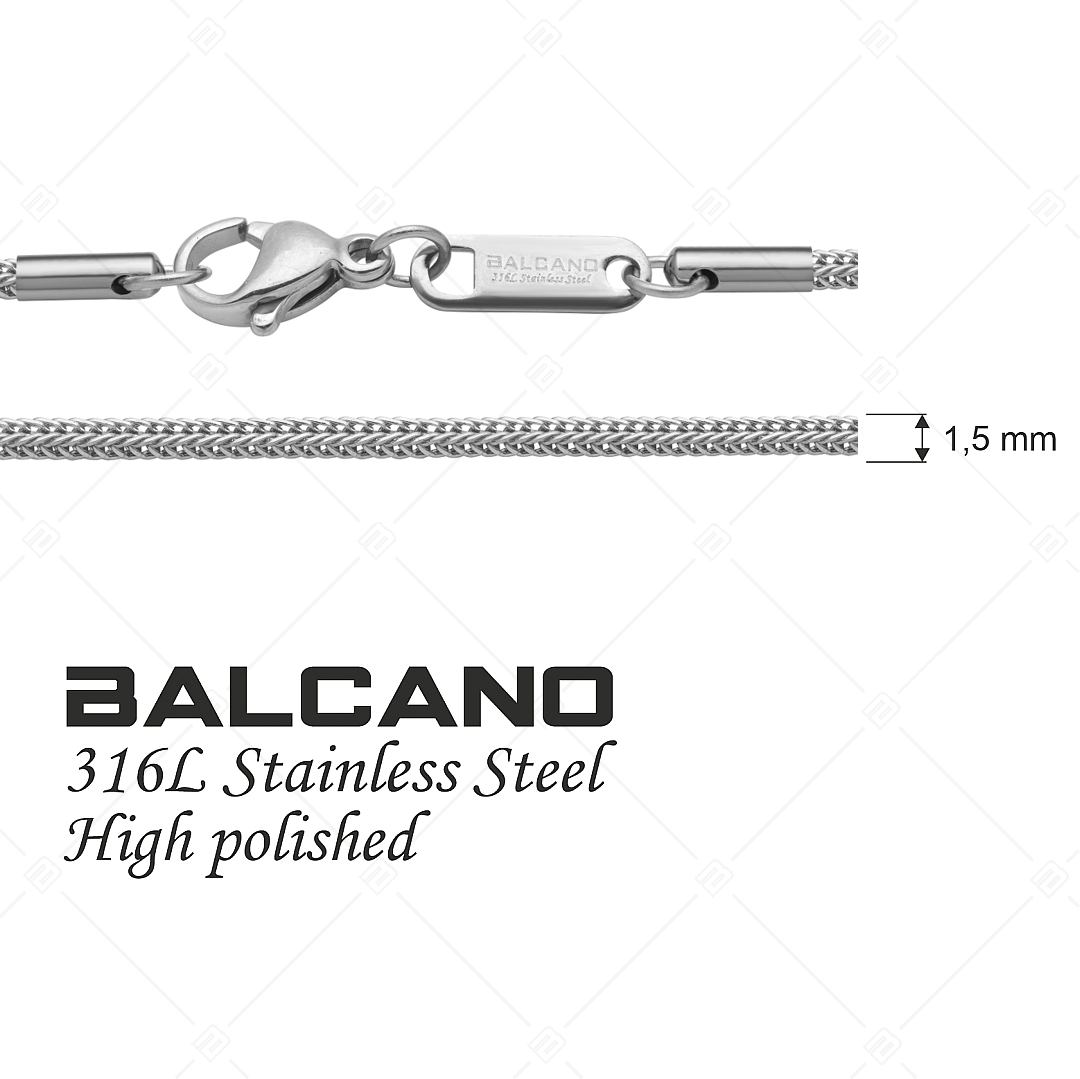 BALCANO - Foxtail / Nemesacél rókafark típusú nyaklánc magasfényű polírozással - 1,5 mm (341382BC97)