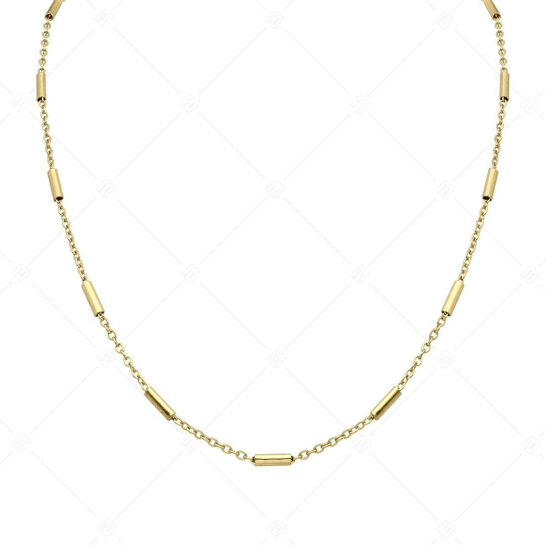 BALCANO - Bar & Link / Nemesacél pálcás szemű nyaklánc 18K arany bevonattal - 2 / 2,5 mm (341394BC88)