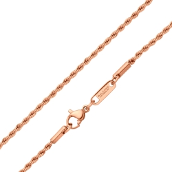 BALCANO - Rope / Kötél lánc típusú nyaklánc 18K rozé arany bevonattal - 2 mm