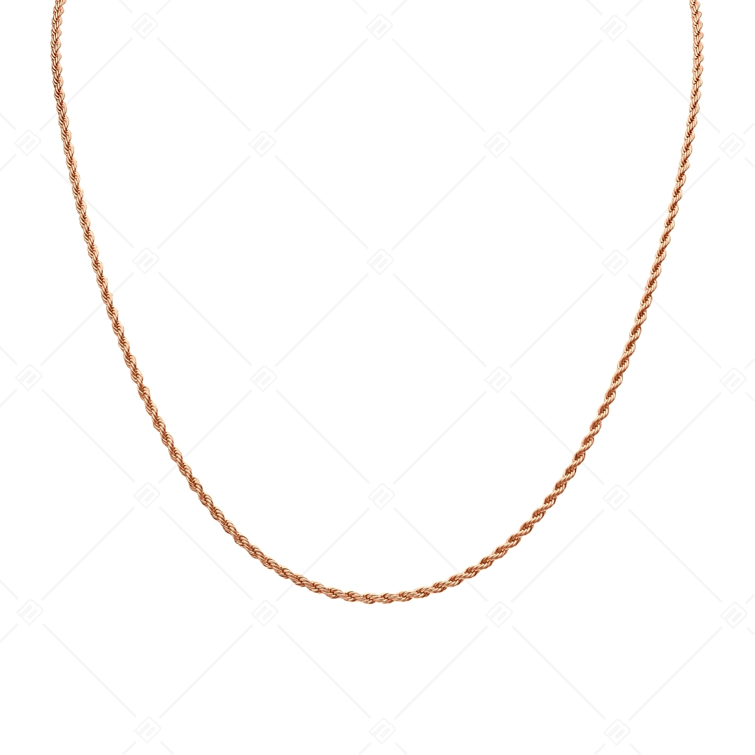 BALCANO - Rope / Kötél lánc típusú nyaklánc 18K rozé arany bevonattal - 2 mm (341433BC96)