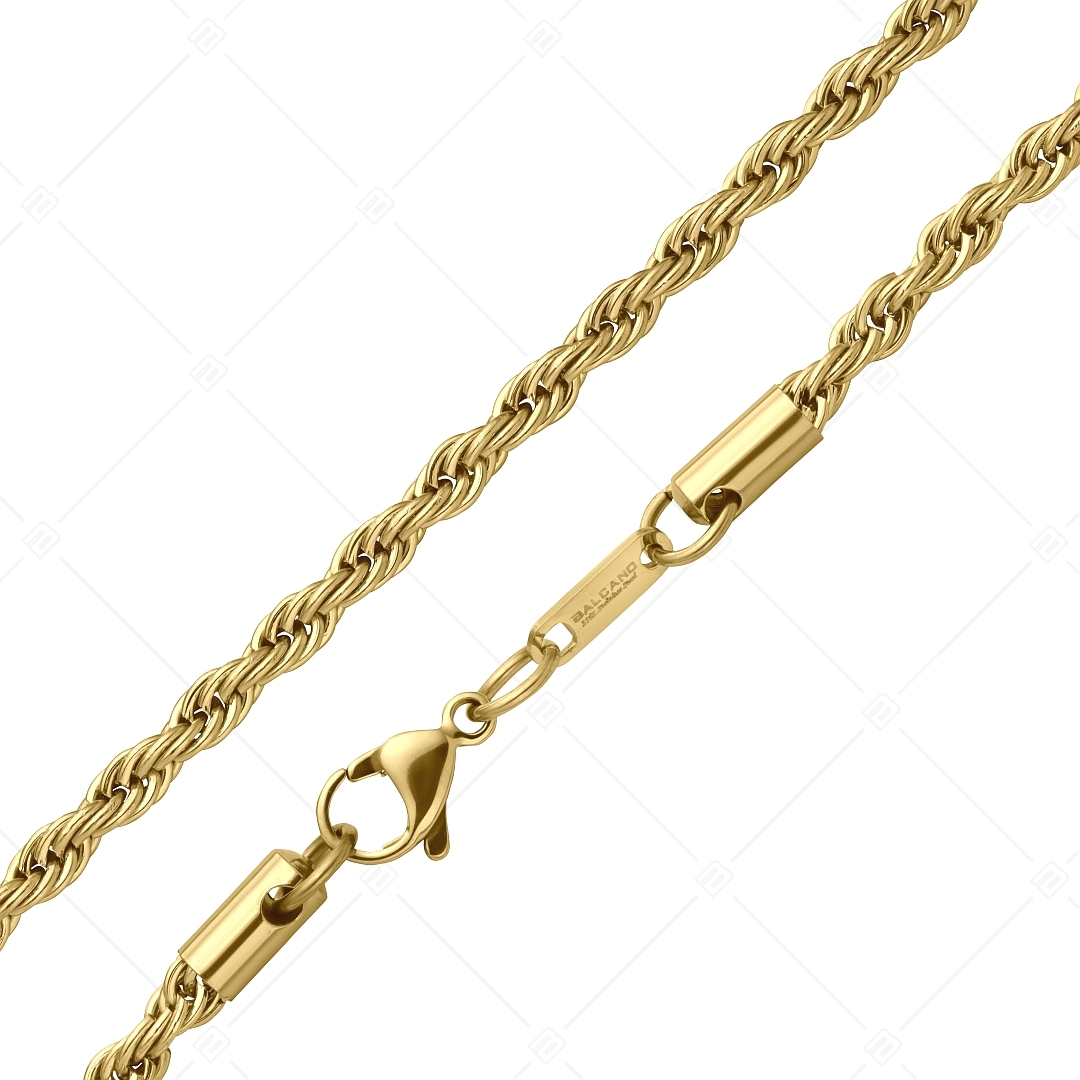 BALCANO - Rope / Kötél lánc típusú nyaklánc 18K arany bevonattal - 4 mm (341436BC88)