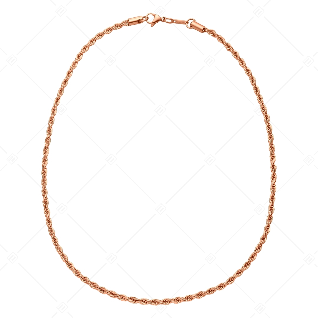 BALCANO - Rope / Kötél lánc típusú nyaklánc 18K rozé arany bevonattal - 4 mm (341436BC96)