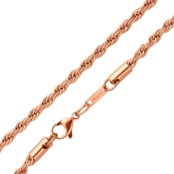 BALCANO - Rope / Kötél lánc típusú nyaklánc 18K rozé arany bevonattal - 4 mm
