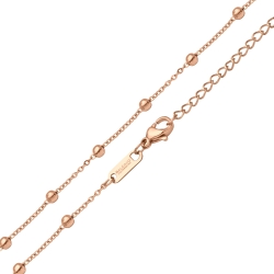 BALCANO - Beaded Cable / Nemesacél bogyós anker nyaklánc 18K rozé arany bevonattal - 1,5 mm