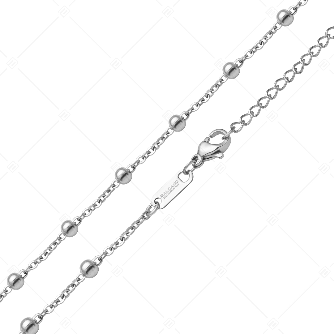 BALCANO - Beaded Cable / Nemesacél bogyós anker nyaklánc magasfényű polírozással- 2 mm (341453BC97)