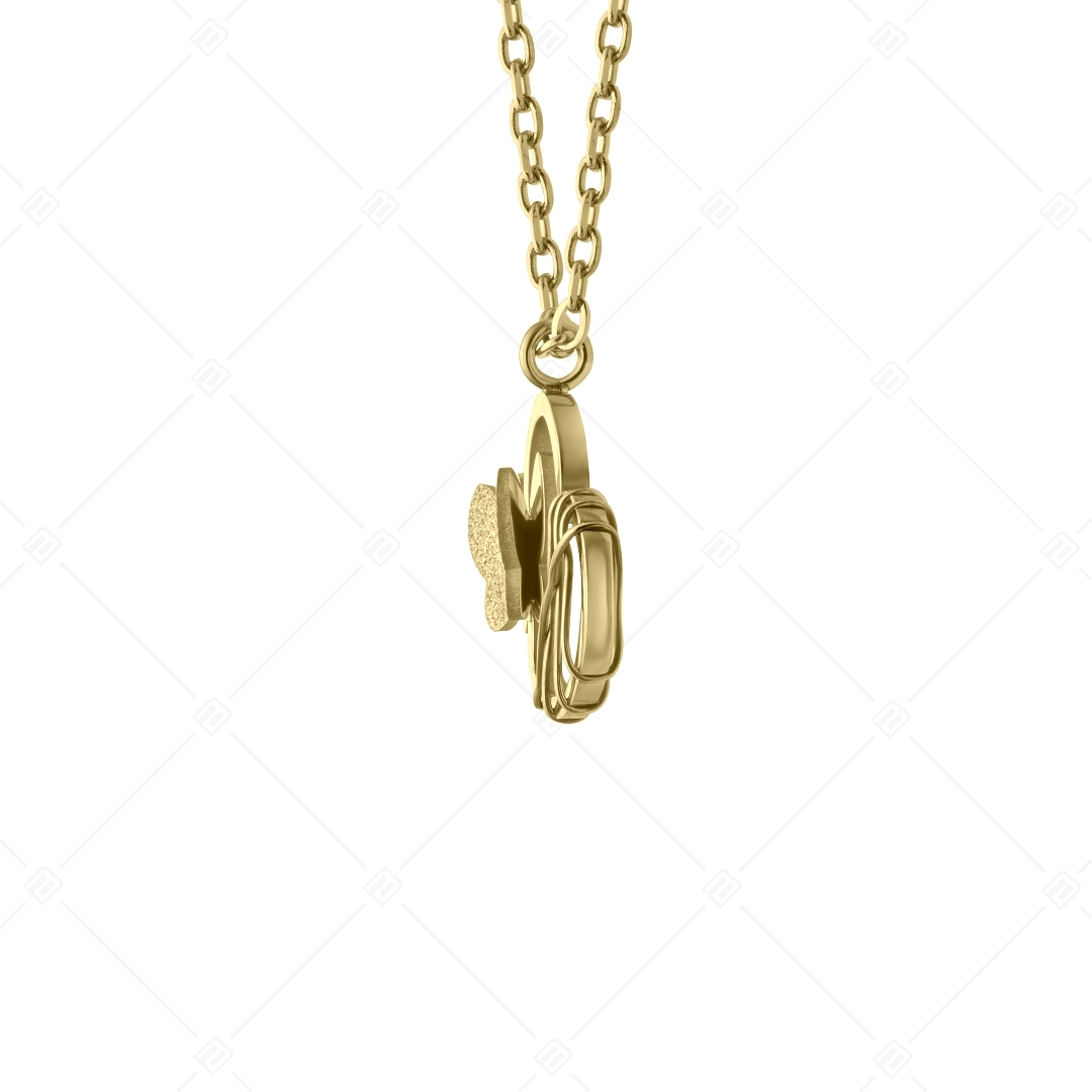 BALCANO - Papillon / Pillangós szív alakú nemesacél medál nyaklánc, 18K arany bevonattal (341474BC88)