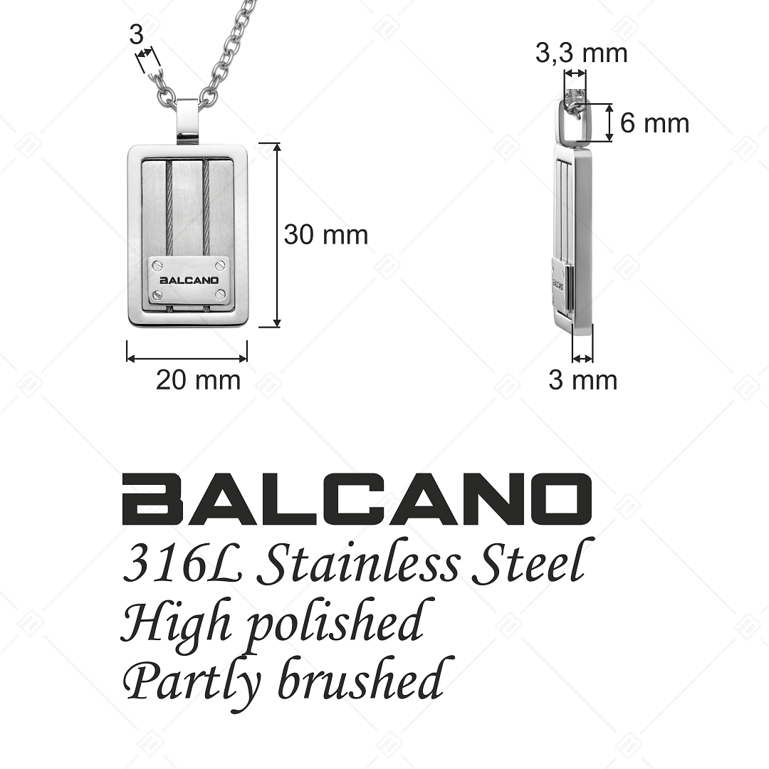 BALCANO - Filo / Nemesacél Anker nyaklánc egyedi acélsodrony medállal (342001BL99)