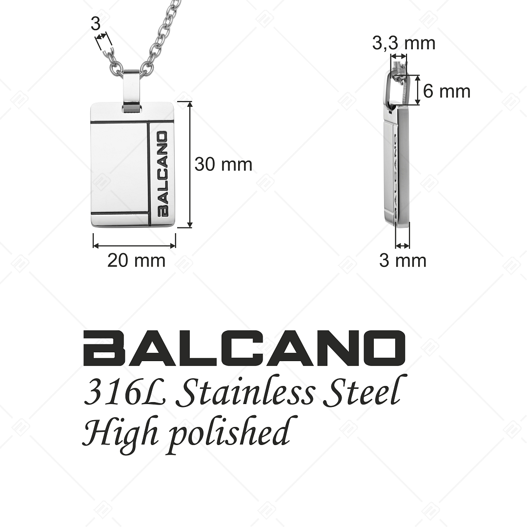 BALCANO - Ambassador / Nemesacél anker nyaklánc elegáns medállal (342002BL99)
