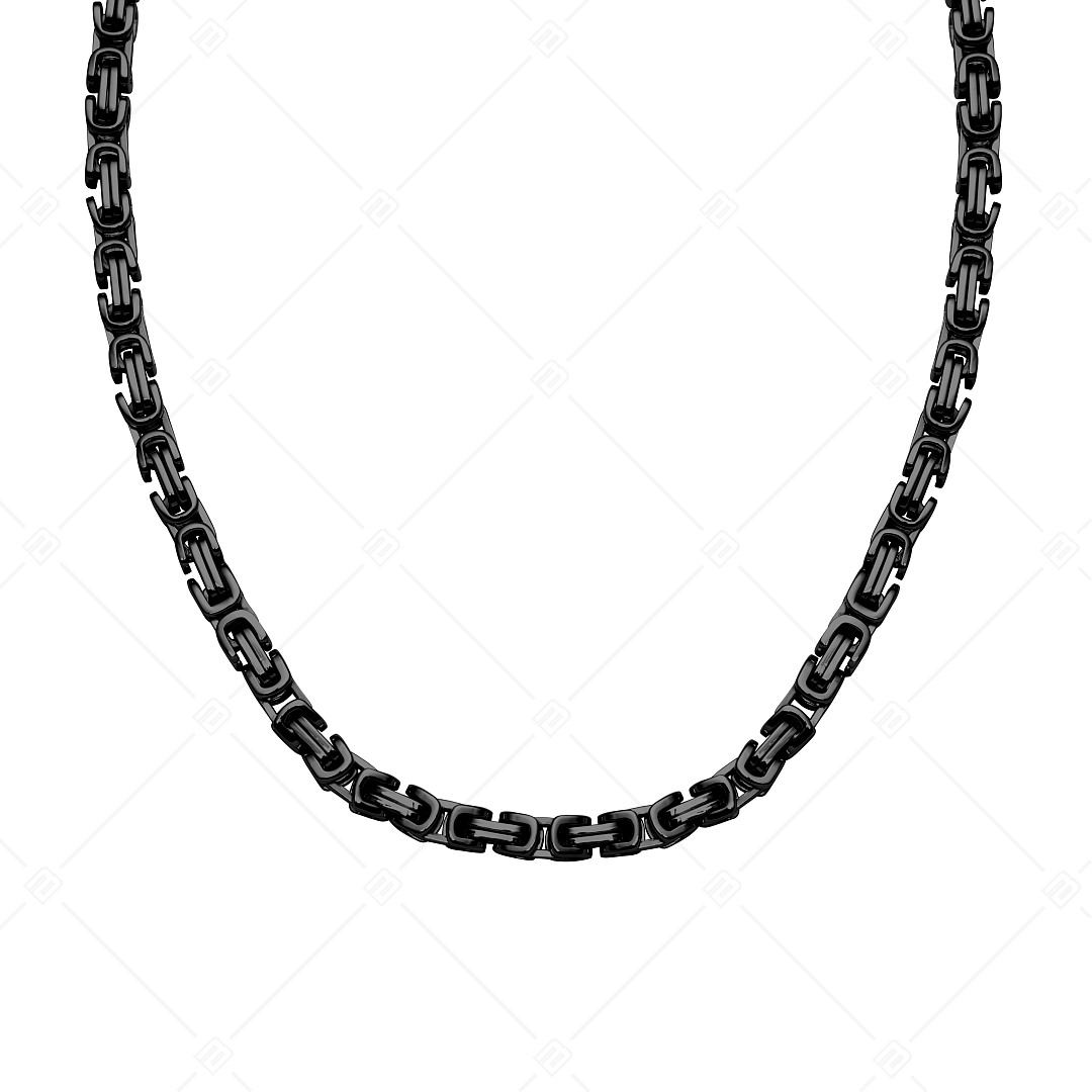 BALCANO - Square King / Nemesacél szögletes szemes királylánc fekete PVD bevonattal - 7 mm (342010BL11)