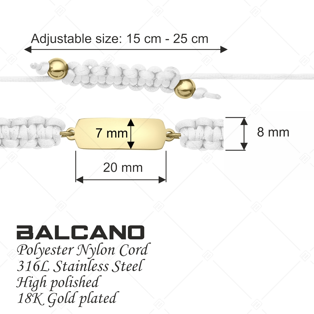 BALCANO - Barátság karkötő / Téglalap alakú, gravírozható fejrésszel, 18K arany bevonattal (441051HM88)