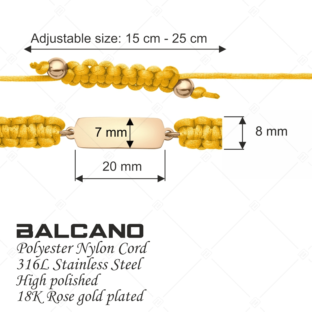 BALCANO - Friendship / Barátság karkötő Téglalap alakú nemesacél gravírozható fejrésszel, 18K rozé arany bevonattal (441051HM96)