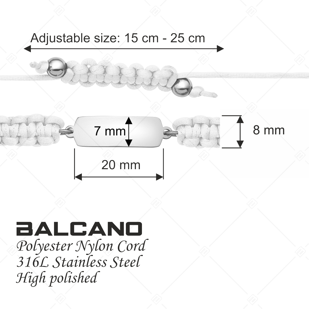 BALCANO - Friendship / Barátság karkötő téglalap alakú nemesacél gravírozható fejrésszel, magasfényű polírozással (441051HM97)