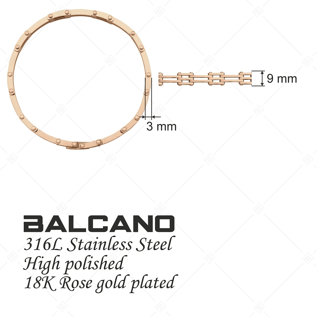 BALCANO - Royal / Nemesacél karkötő 18K rozé arany bevonattal (441184BC96)