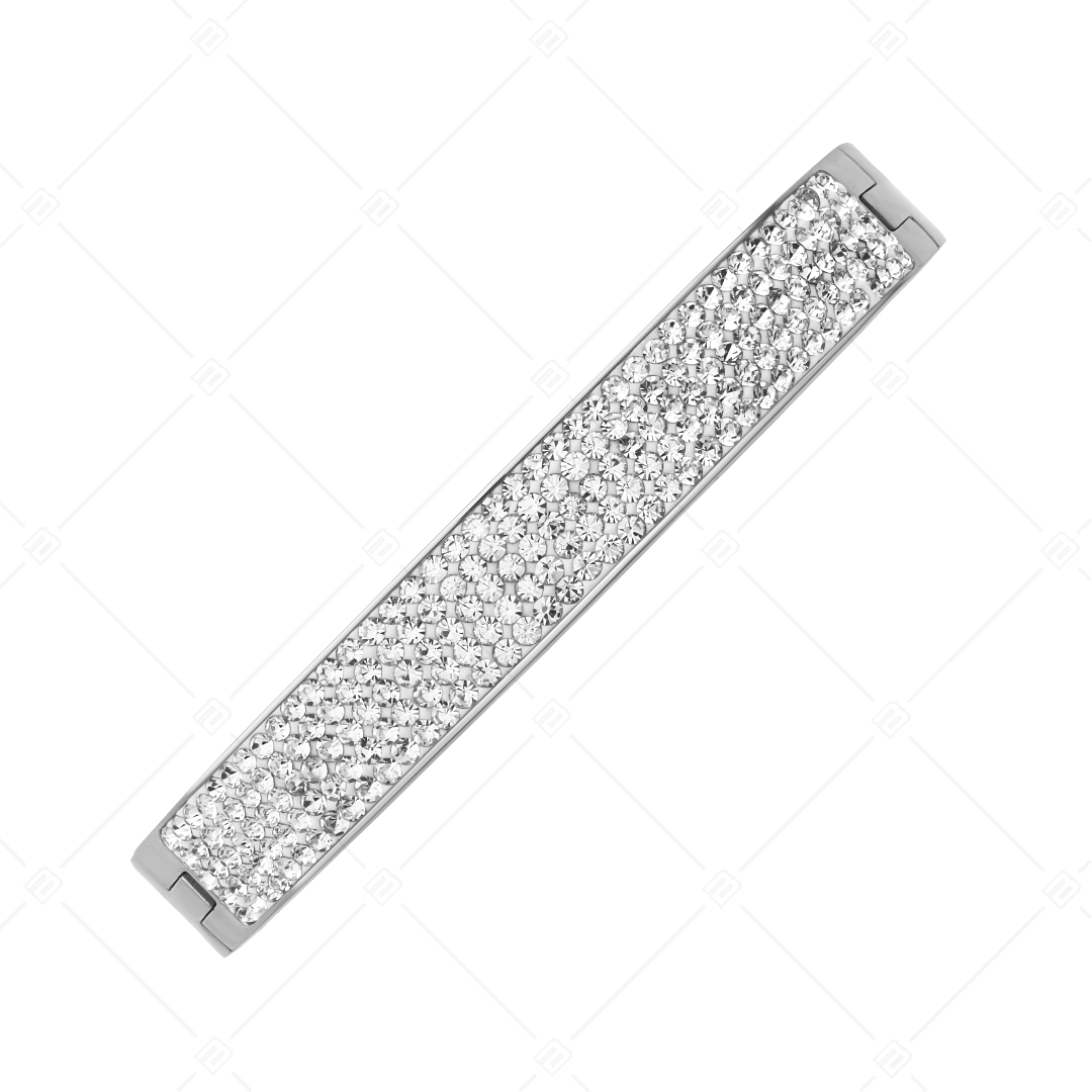 BALCANO - Elisabeth / Nemesacél kristályokkal kirakott karperec, magasfényű polírozással (441190BC97)