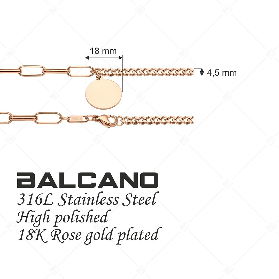 BALCANO - Jessie / Nemesacél divat karkötő, 18K rozé arany bevonattal (441191BC96)