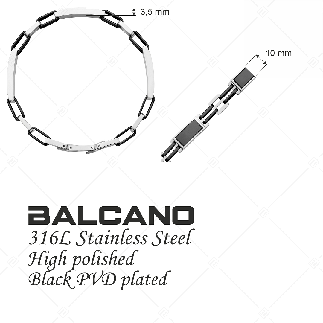 BALCANO - Maximus / Nemesacél karkötő, magasfényű polírozással és fekete PVD bevonattal (441196EG11)