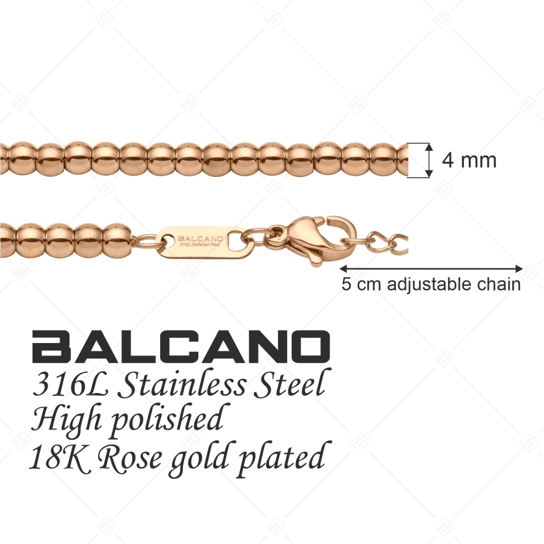 BALCANO - Dottie / Lapított anker láncos nemesacél karkötő bogyókkal, 18K rozé arany bevonattal (441201BC96)