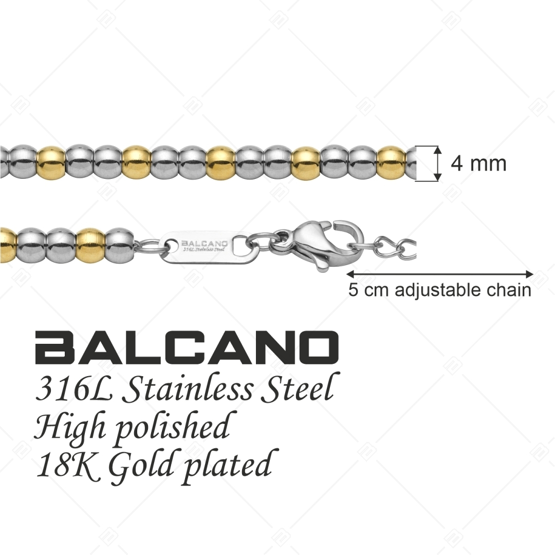 BALCANO - Dottie / Lapított anker lánc bogyókkal, magasfényű polírozással és 18K arany bevonattal (441202BC99)