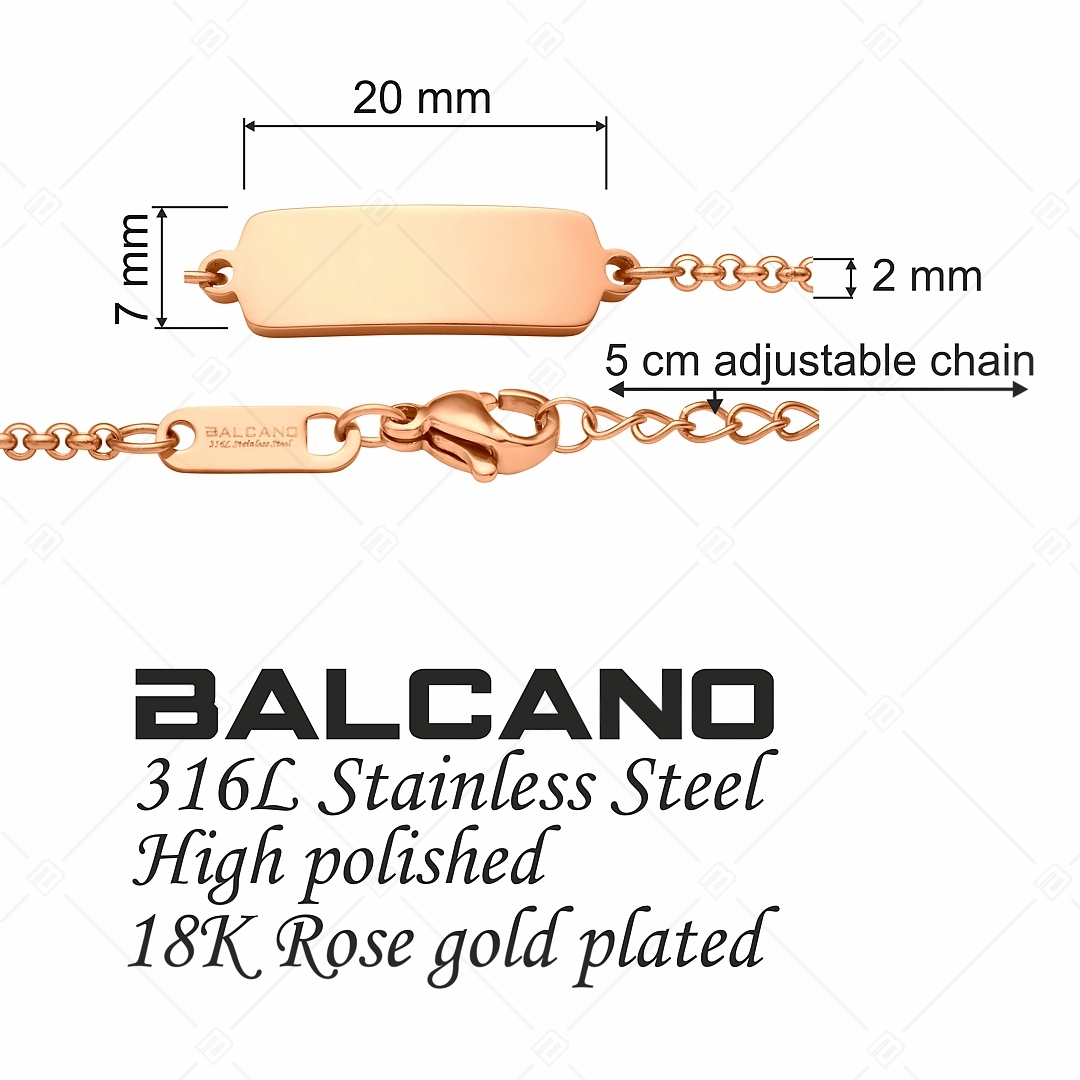 BALCANO - Mattone / Nemesacél karkötő téglalap alakú gravírozható fejrésszel (441205EG96)