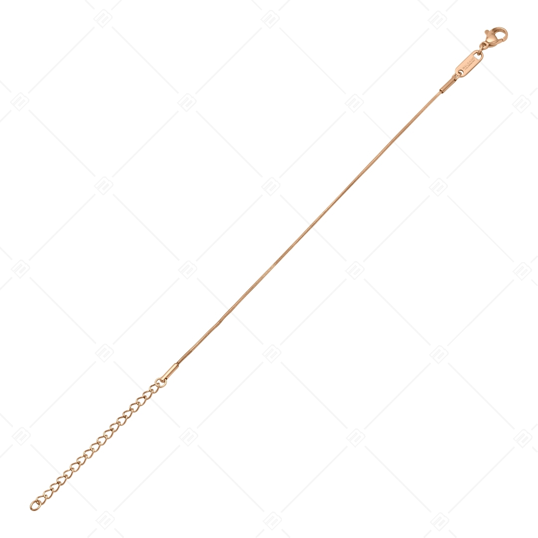 BALCANO - Snake / Nemesacél kígyólánc típusú karkötő 18K rozé arany bevonattal - 1 mm (441210BC96)
