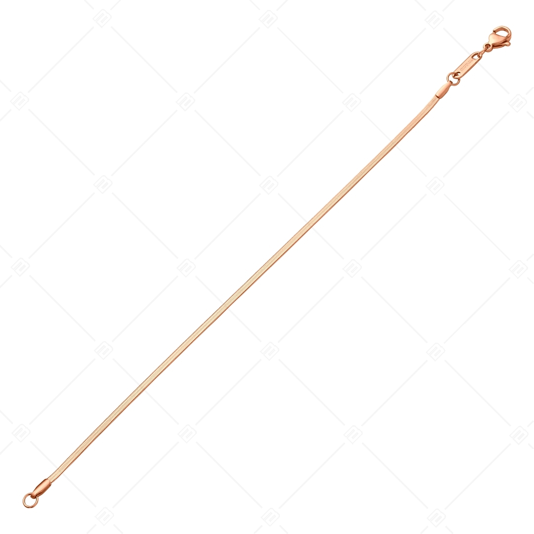 BALCANO - Flattened Snake / Lapított nemesacél kígyólánc karkötő 18K rozé arany bevonattal - 1,9 mm (441215BC96)