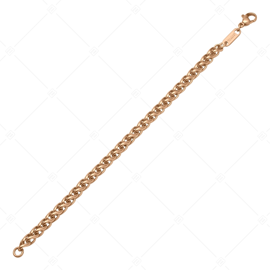 BALCANO - Braided / Nemesacél fonott láncos karkötő 18K rozé arany bevonattal- 6 mm (441218BC96)
