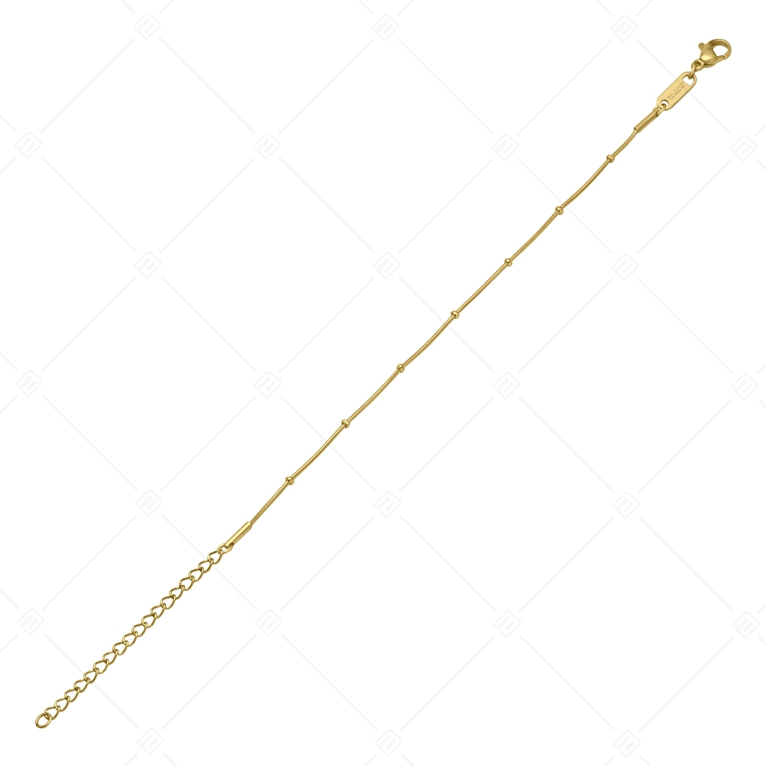 BALCANO - Beaded Snake / Nemesacél bogyós kígyólánc típusú karkötő 18K arany bevonattal - 1 mm (441220BC88)
