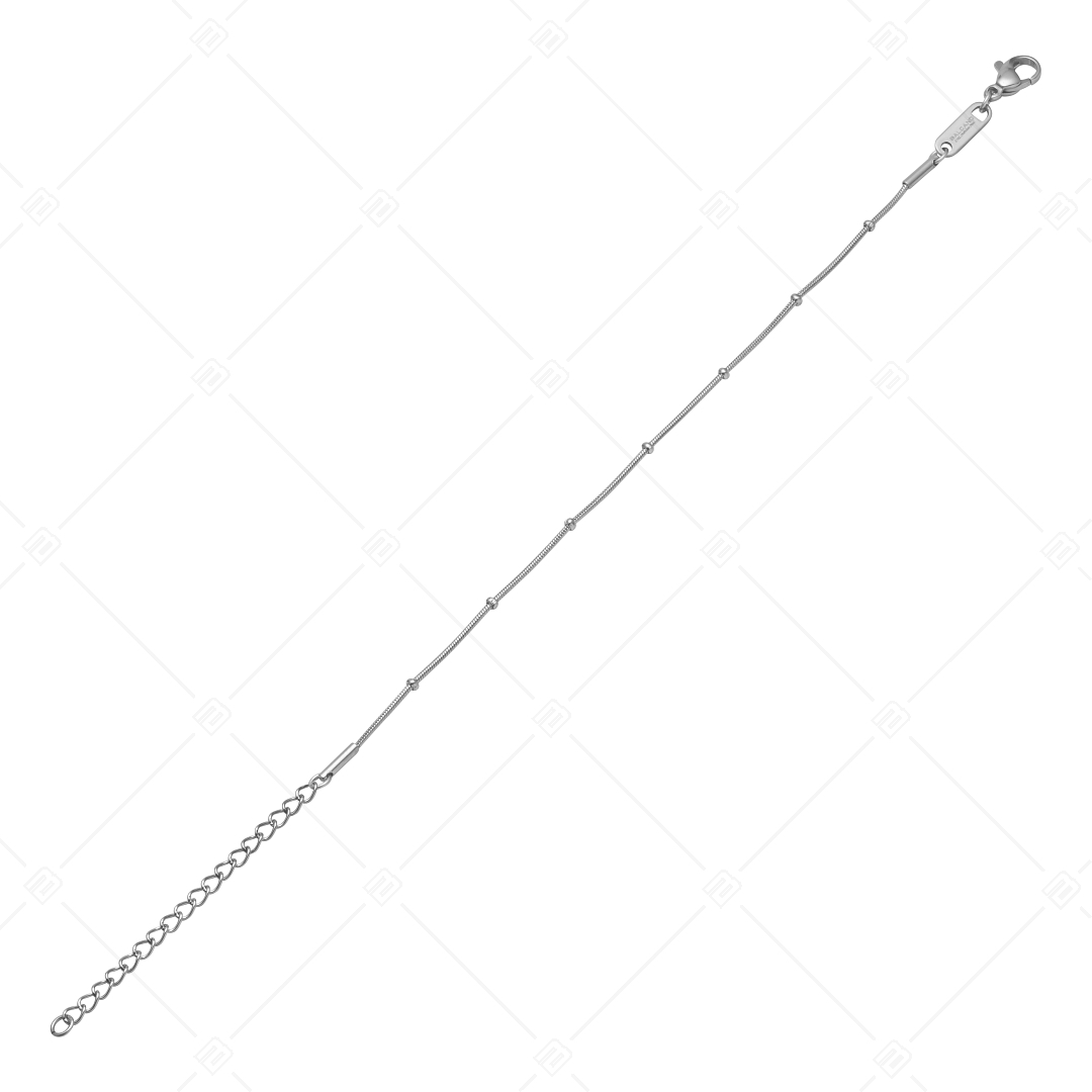 BALCANO - Beaded Snake / Nemesacél bogyós kígyólánc típusú karkötő magasfényű polírozással - 1 mm (441220BC97)