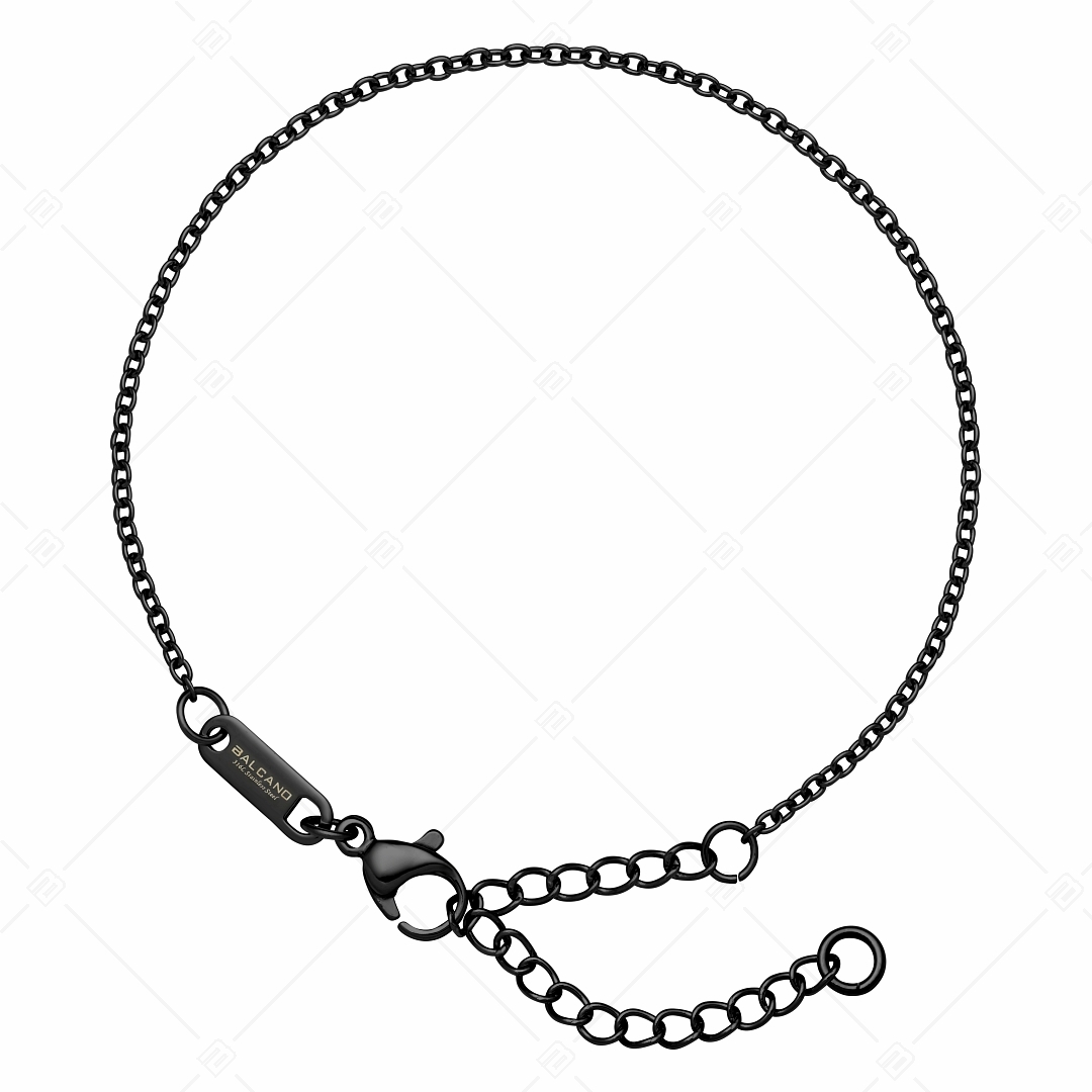 BALCANO - Cable Chain / Nemesacél anker karkötő fekete PVD bevonattal - 1,5 mm (441232BC11)
