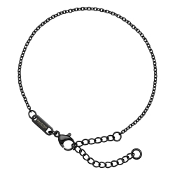BALCANO - Cable Chain / Nemesacél anker karkötő fekete PVD bevonattal - 1,5 mm