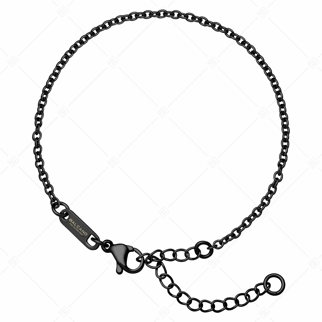 BALCANO - Cable Chain / Nemesacél anker karkötő fekete PVD bevonattal - 2 mm (441233BC11)