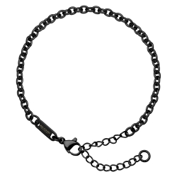 BALCANO - Cable Chain / Nemesacél anker karkötő fekete PVD bevonattal - 3 mm