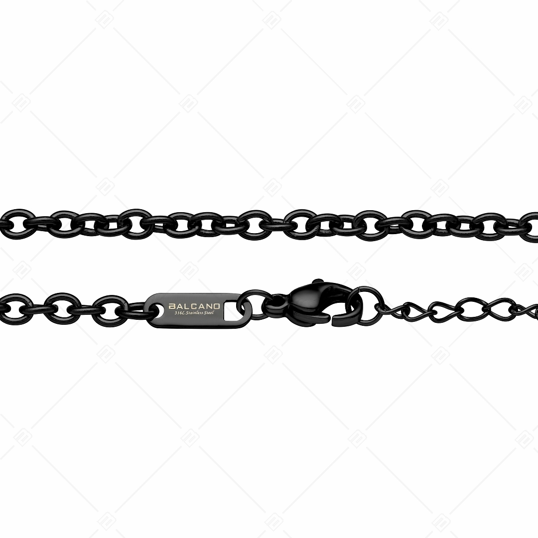 BALCANO - Cable Chain / Nemesacél anker karkötő fekete PVD bevonattal - 3 mm (441235BC11)