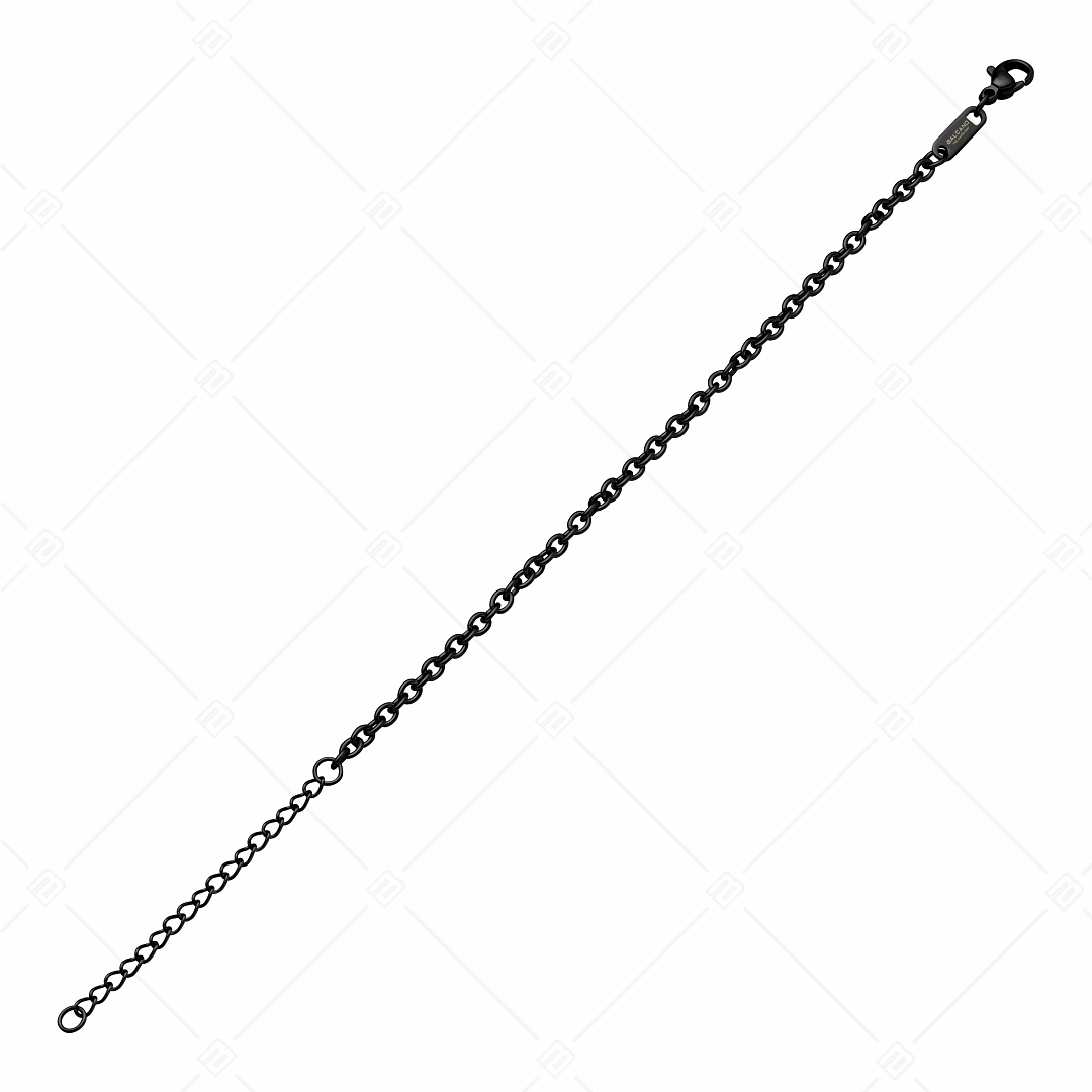 BALCANO - Cable Chain / Nemesacél anker karkötő fekete PVD bevonattal - 3 mm (441235BC11)