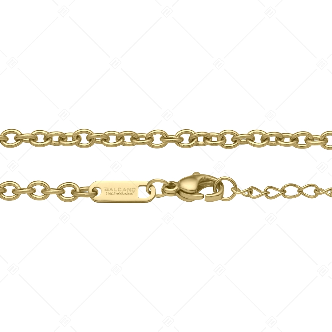 BALCANO - Cable Chain / Nemesacél anker karkötő 18K arany bevonattal - 3 mm (441235BC88)