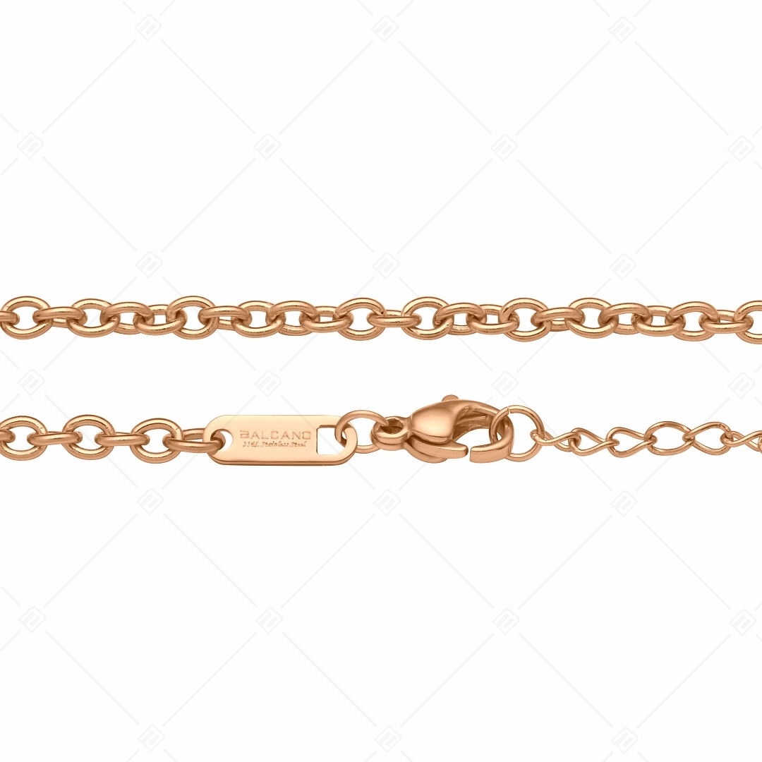 BALCANO - Cable Chain / Nemesacél anker karkötő 18K rozé arany bevonattal - 3 mm (441235BC96)
