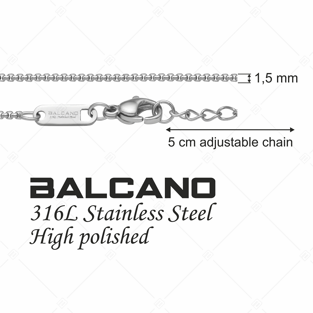 BALCANO - Round Venetian / Nemesacél kerekített velencei kocka karkötő magasfényű polírozással - 1,5 mm (441242BC97)