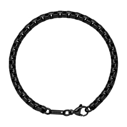BALCANO - Round Venetian Chain / Kerekített szemes velencei kocka karkötő fekete PVD bevonattal - 5 mm