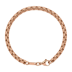 BALCANO - Round Venetian Chain / Kerekített szemes velencei kocka karkötő 18K rozé arany bevonattal - 5 mm