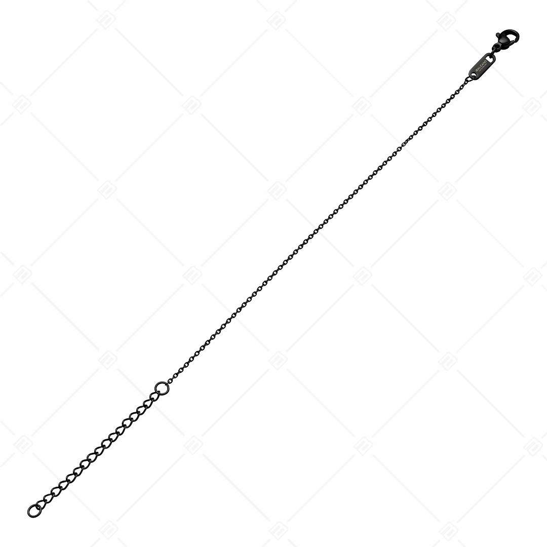 BALCANO - Flat Cable / Nemesacél lapított szemes anker karkötő fekete PVD bevonattal - 1,2 mm (441251BC11)
