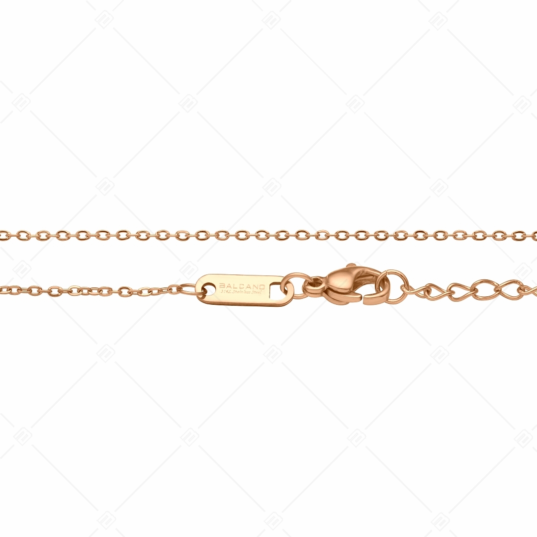 BALCANO - Flat Cable / Nemesacél lapított szemes anker karkötő 18K rozé arany bevonattal - 1,2 mm (441251BC96)