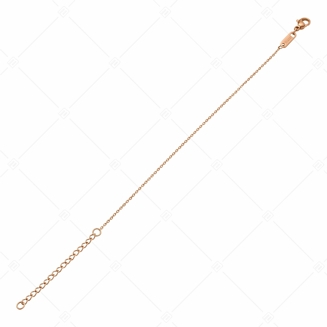 BALCANO - Flat Cable / Nemesacél lapított szemes anker karkötő 18K rozé arany bevonattal - 1,2 mm (441251BC96)